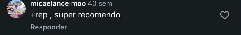 Feedback de cliente: +rep, super recomendo